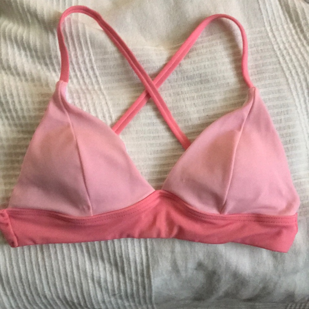Pink swimsuit top